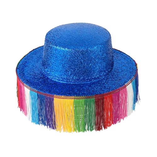 Schimmernde Cowboyhüte mit Regenbogen-Fransen für Bälle, Bankette, Party, Regenbogenfarben, Cowboyhüte für Erwachsene