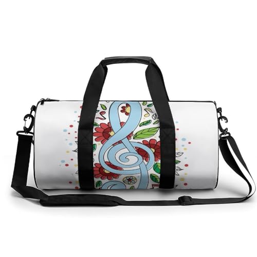 Violinschlüssel Musical Sport Duffel Bag Sporttasche Reisetasche Handgepäck Tasche Schwimmtasche Weekender Bag 45x23x23cm