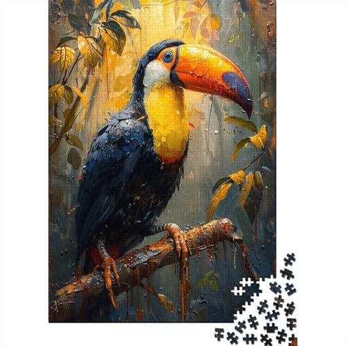 1000 Teile für Erwachsene, schwierige Puzzles, bunter Tukan für Erwachsene, schwierige Puzzles, entspannendes geistiges Lernspielzeug 29,53x19,69 Zoll