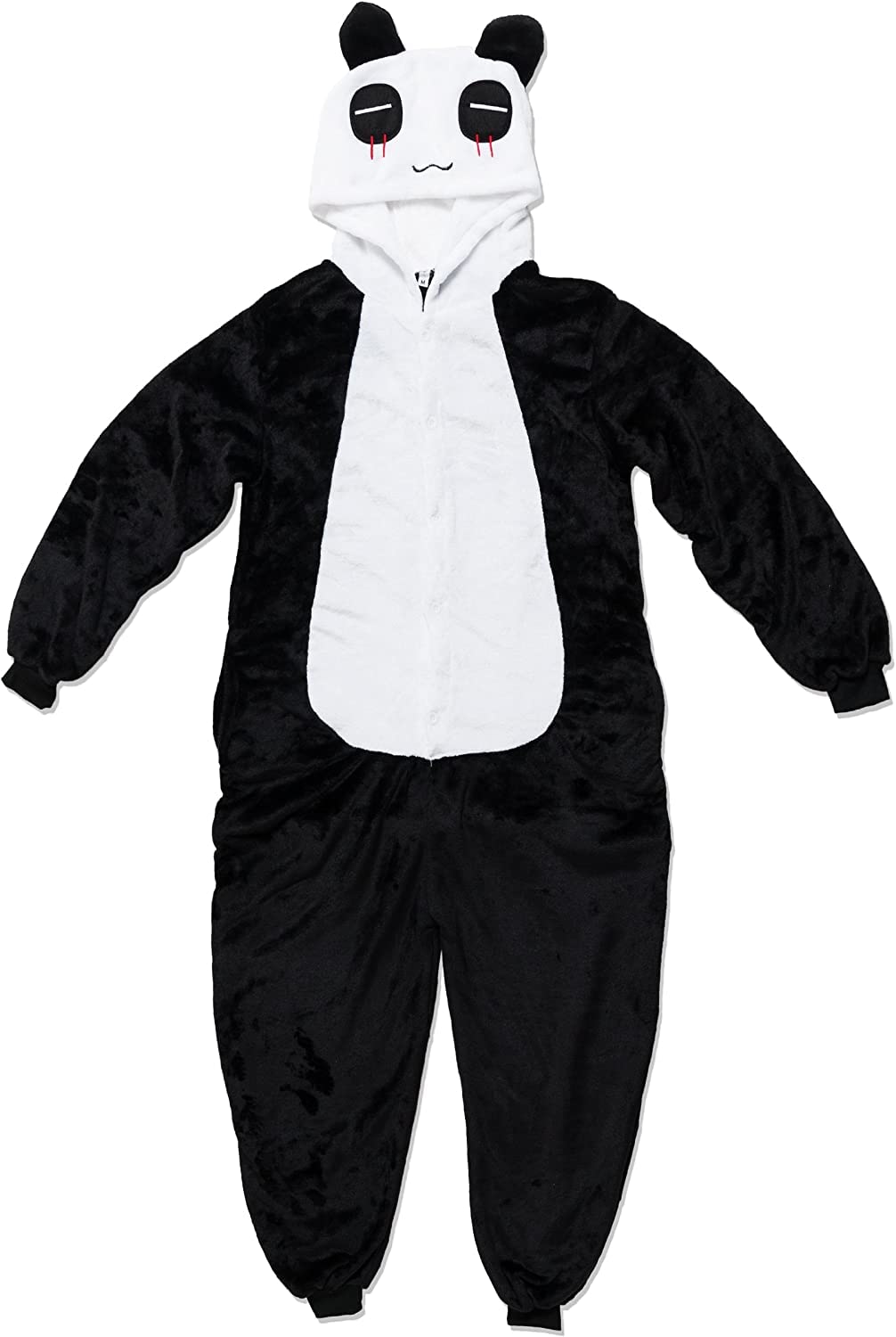 Katara 1744 - (L) Panda Kostüm-Anzug Onesie/Jumpsuit Einteiler Body für Erwachsene Damen Herren als Pyjama oder Schlafanzug Unisex - viele Verschiedene Tiere