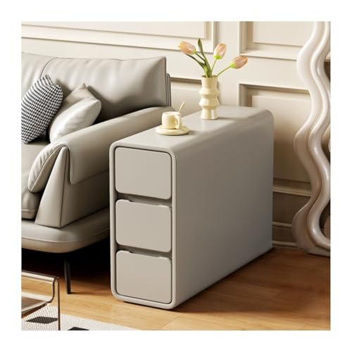 FUHAI-666 Ultraschmales Sofa-Sideboard, Beistelltisch, Aufbewahrungsschrank, Wohnzimmer-Seitenschrank, modernes, Schlichtes Sofa neben leichtem Luxusschrank(Grigio)