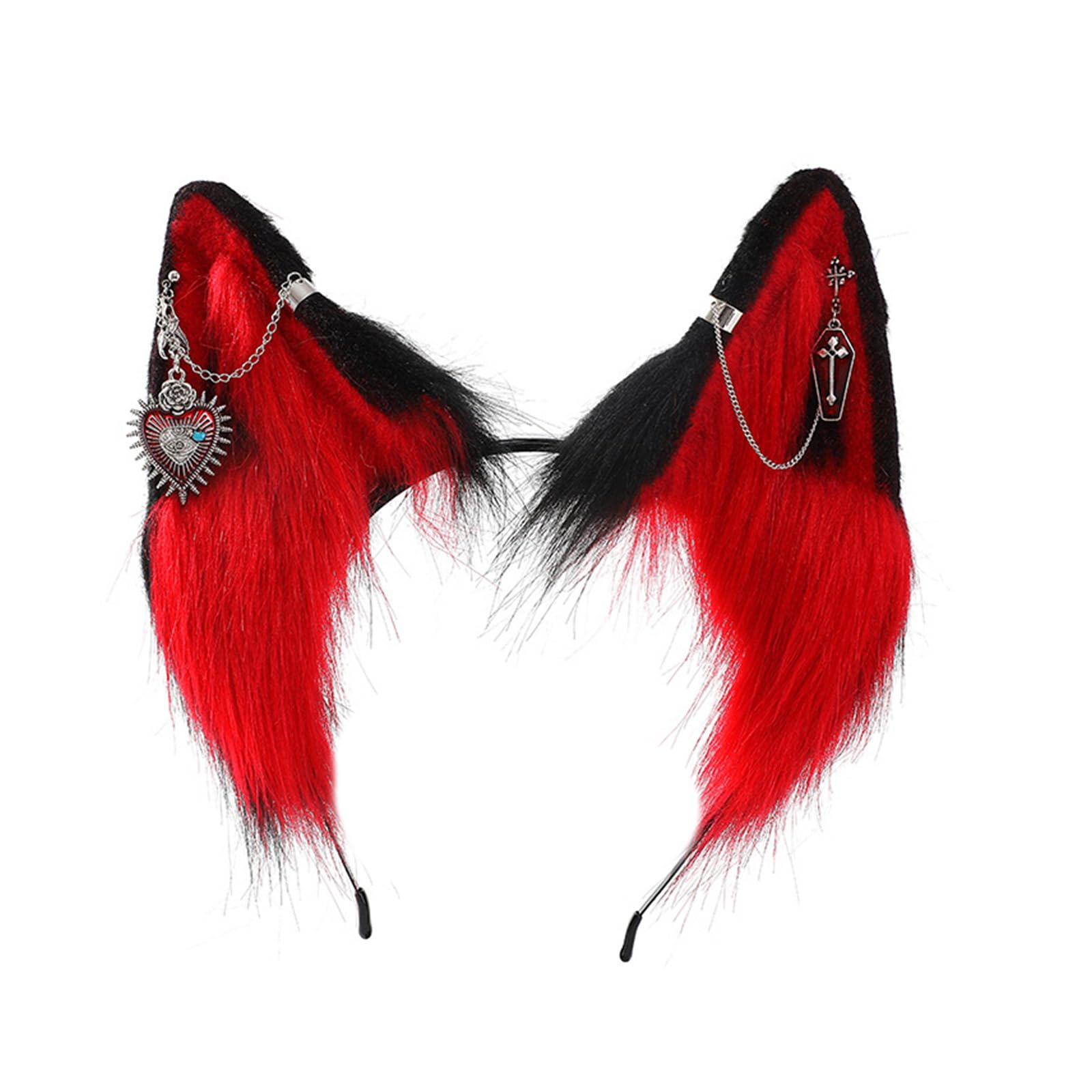 Quasten Kette Pelzohr-Haarband für Frauen Plüsch Haarband LolitaStyle Kostüm Stirnband Party Requisiten Halloween Kopfschmuck