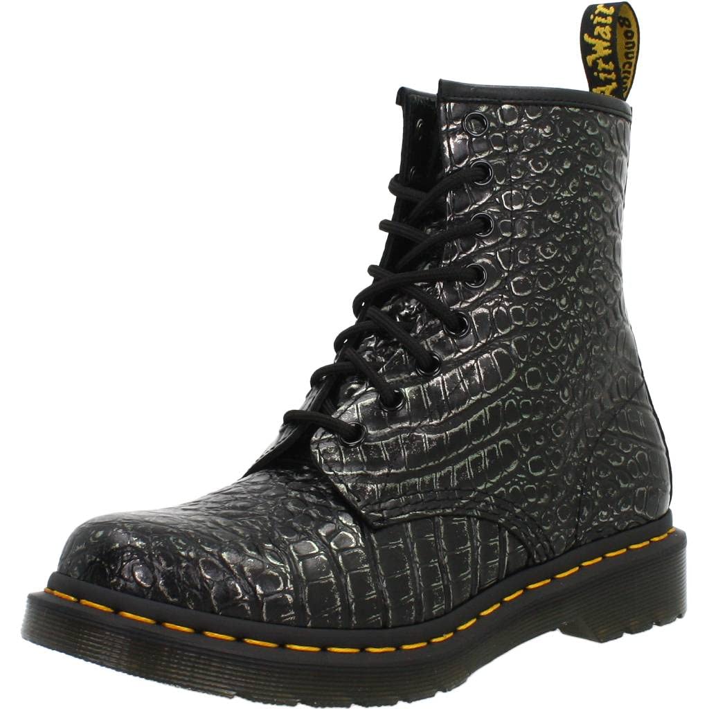 Dr. Martens 8 Loch, Metall(wgunmetalwildcrocemboss), Gr. 40