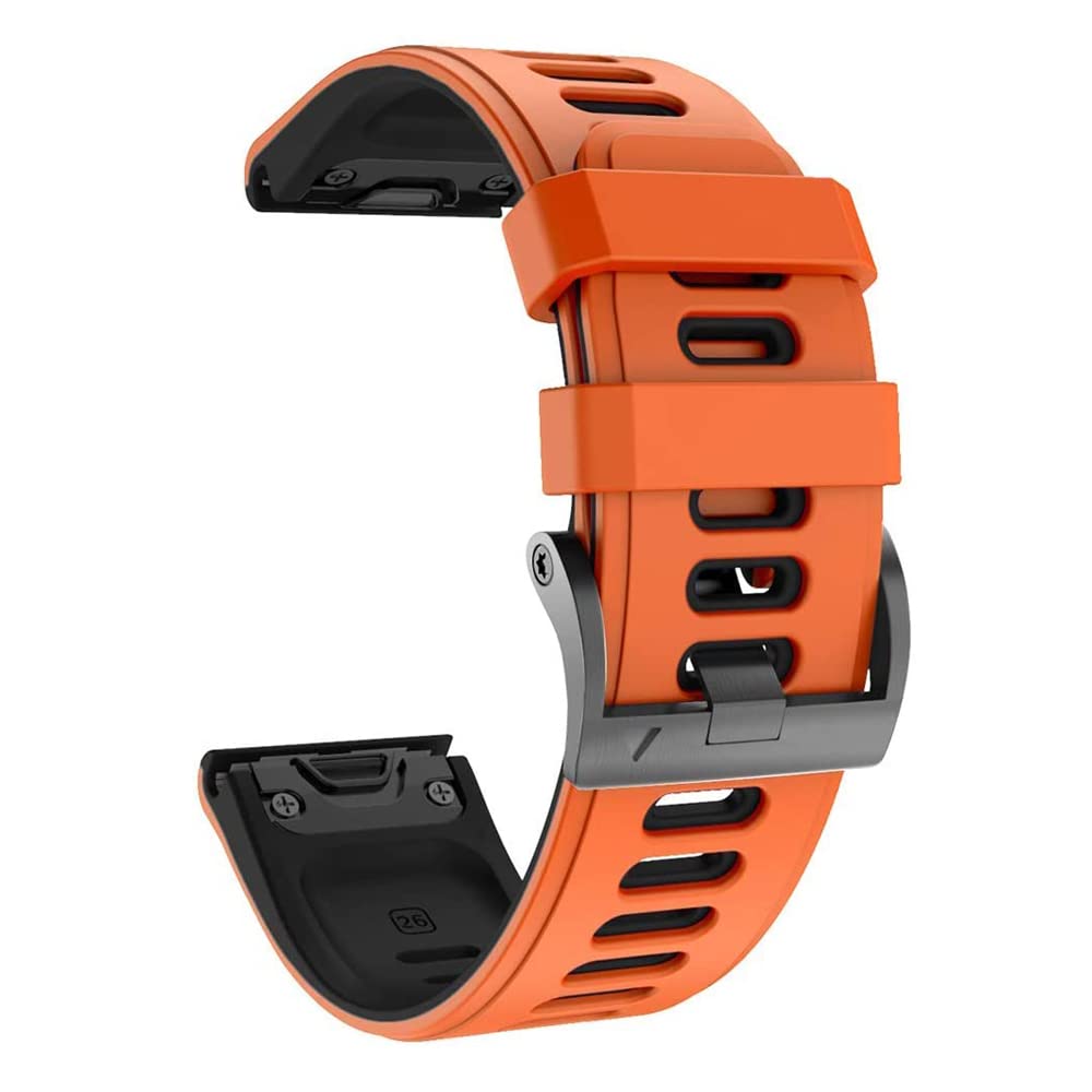 OPKDE Sport-Silikon-Uhrenarmband für Garmin Fenix 7, 7X, 6, 6X, Pro, 5X, 5 Plus, 3HR 935, 22 mm, 26 mm, EasyFit, Schnellverschluss-Armband, For Forerunner 935 945, Achat