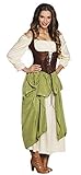 Boland - Kostüm für Erwachsene Mittelalterliche Wirtin, mittelalterliche Frau, Kleid mit Bluse, Unterrock, Korsage, Karneval, Halloween, Fasching, Mottoparty