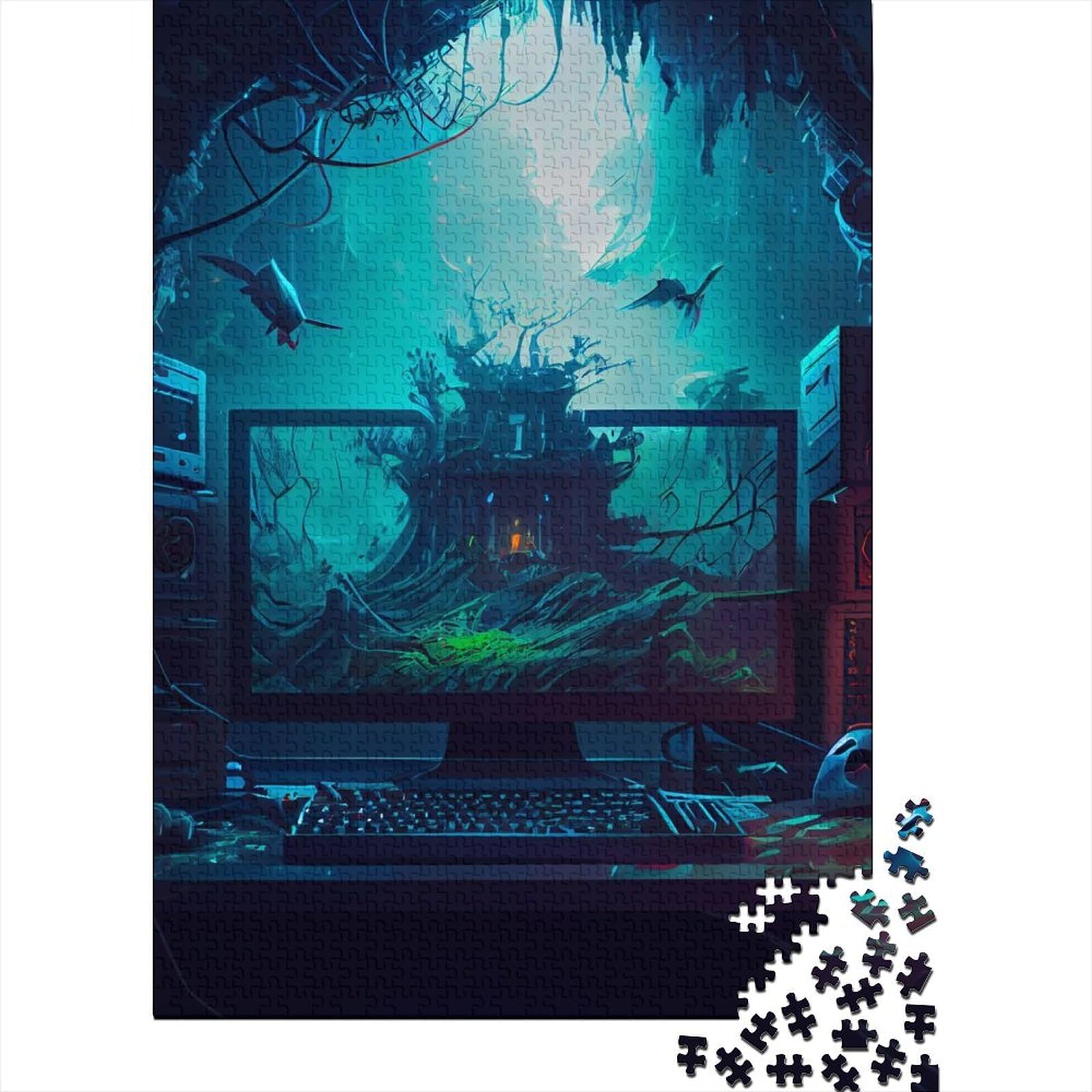 Gaming Coming to Life Holzpuzzle Erwachsenenpuzzle 500 Teile Puzzles für Erwachsene Teenager Puzzles für Erwachsene Lernspiel Herausforderungsspielzeug (Größe 20,47 x 14,96 Zoll)