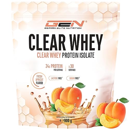 Clear Whey Isolate Proteinshake - Fruchtig & erfrischender Eiweiß-Shake - Hochwertiges Molkenprotein-Isolat (900g, Fresh Apricot)