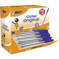 BIC Kugelschreiber Cristal Value Pack - 100 Kulis in Schwarz - Strichstärke 0,4 mm - Dokumentenecht