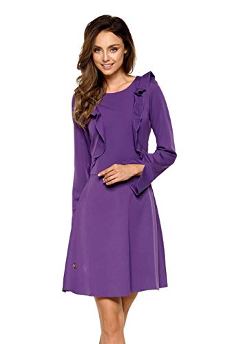 Lemoniade Damen modisches Winter- / Herbstkleid Langarm (Made in EU), Modell 4 Lila, Gr. L