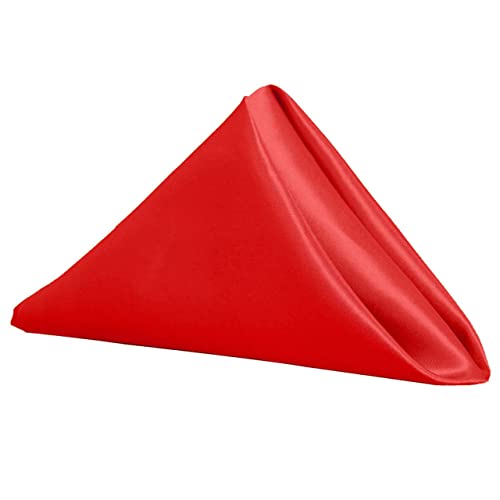 Wiederverwendbare Stoffservietten, 5 stücke 5. 0cmx50cm Quadrat Satin Tisch Servietten Weiches Taschentuch Romantische Hochzeit Bankett Tischtuch Dinner Dekoration Benutzerdefinierte Servietten(Red)