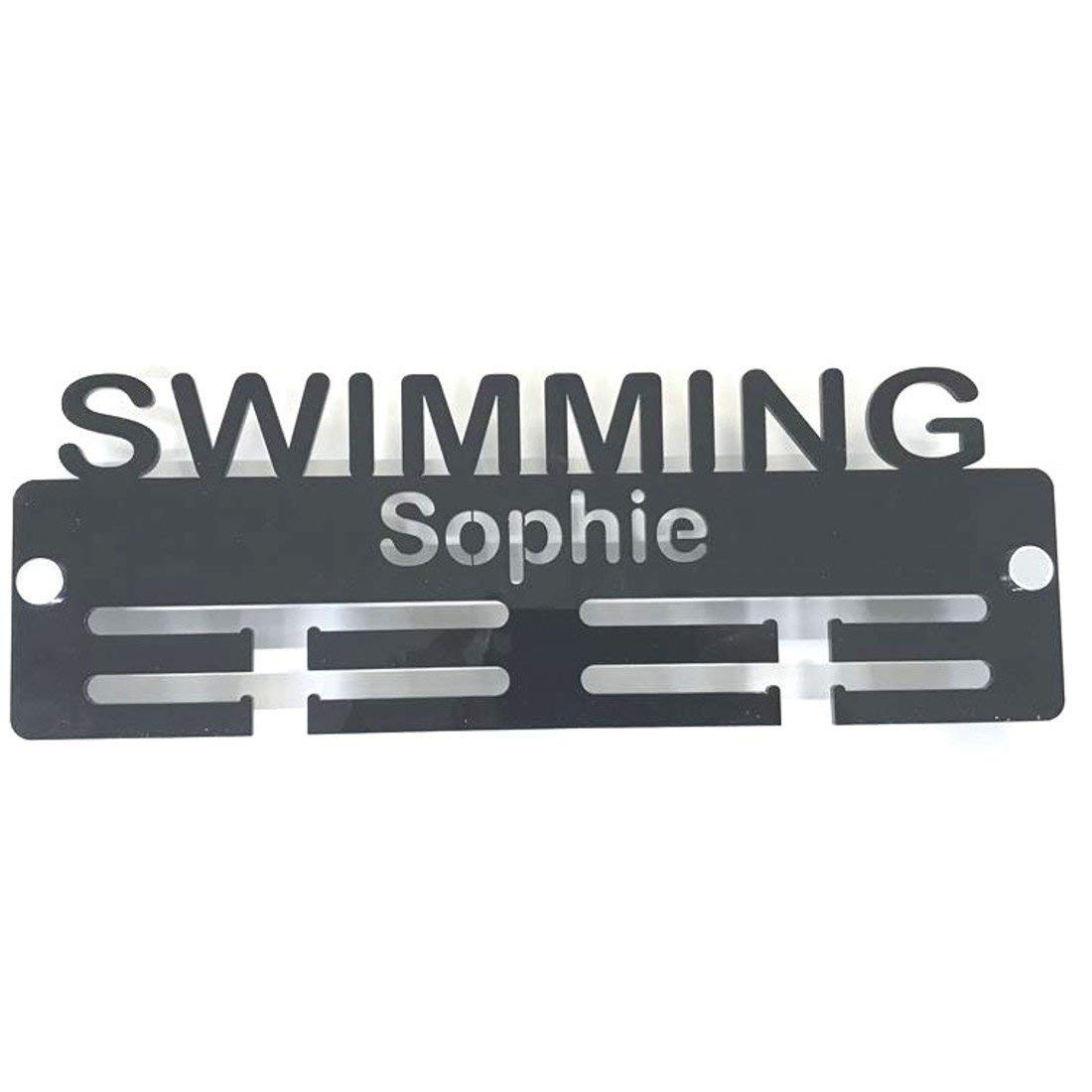 Super Cool Creation Personalisierter Medaillenhalter "Swimmimg"