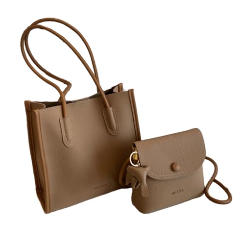 HIOPOIUYT Schultertasche mit kleiner Umhängetasche, großes Fassungsvermögen, modisch, vielseitig, Handtasche für Damen und Mädchen, khaki