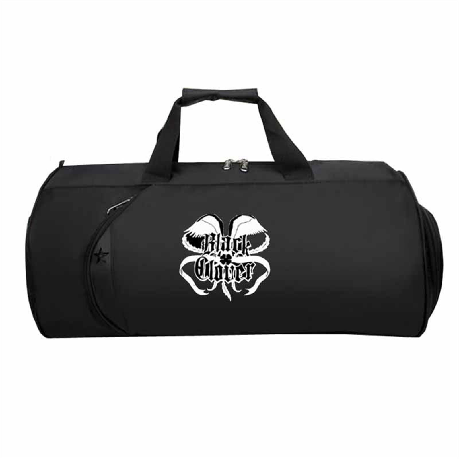 Black Clov-er Reisetasche HandgepäCk, Faltbare Reisetasche HandgepäCk, HandgepäCk Unisex G.ym Wochenendtasche Flugzeug(Black 9)