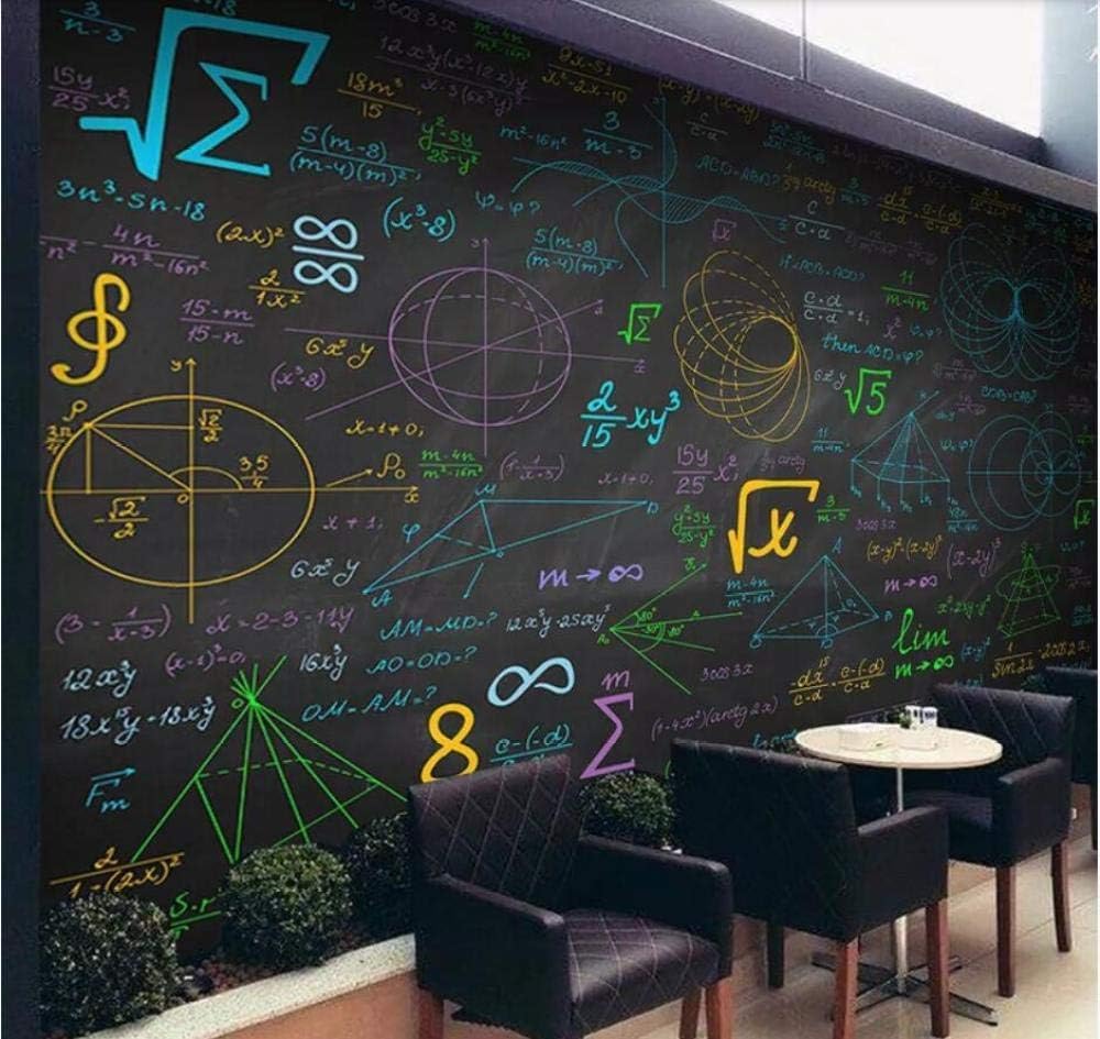 Matheformeln Mit Farbiger Kreide An Der Tafel 3D Tapete Poster Restaurant Schlafzimmer Wohnzimmer Sofa TV Dekorative Wand-430cm×300cm