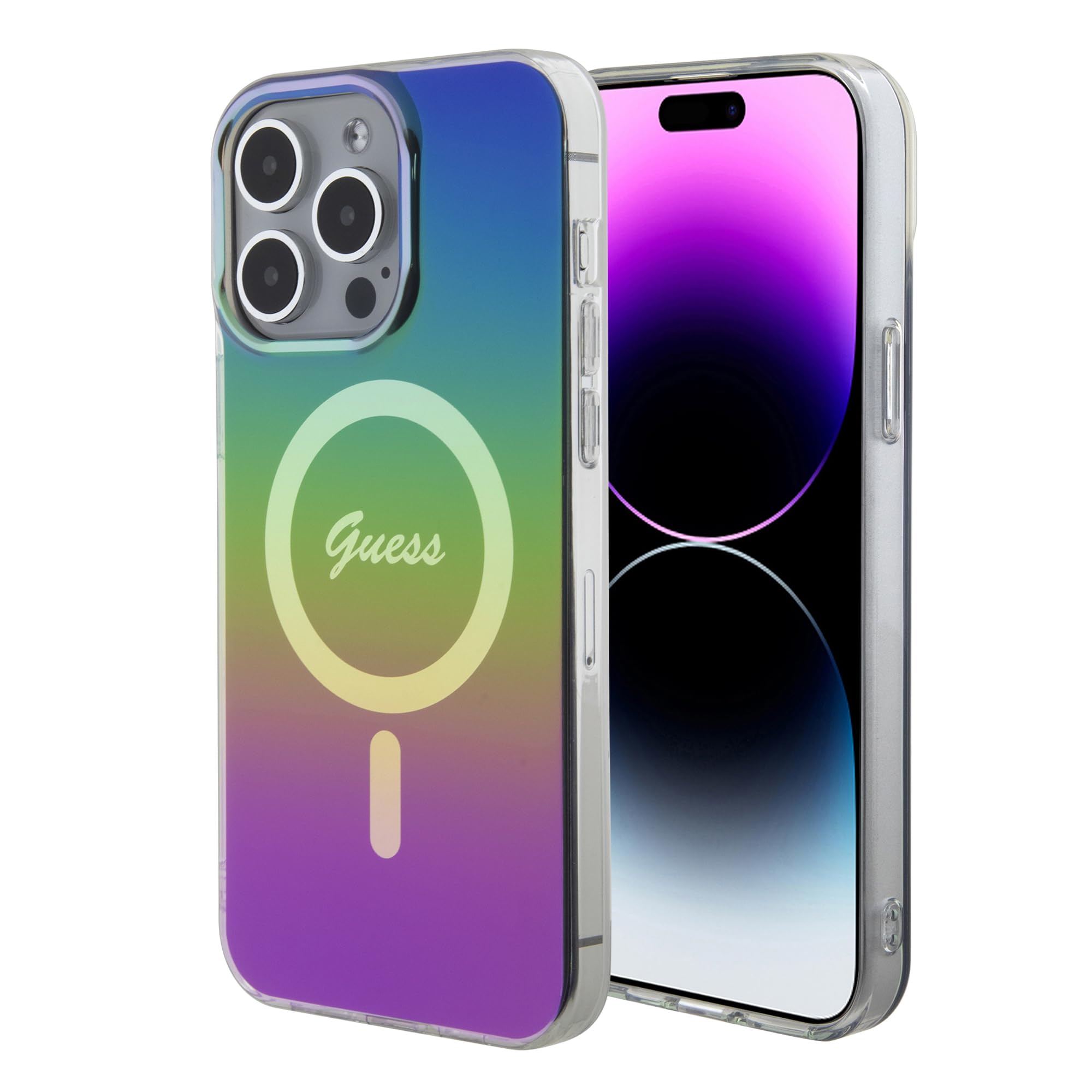 CG MOBILE Guess GUHMP15XHITSK Hülle für iPhone 15 Pro Max 17.0 cm Mehrfarbig Hardcase IML Irisierend, Mehrfarbig, X, X, Mehrfarbig, x, X