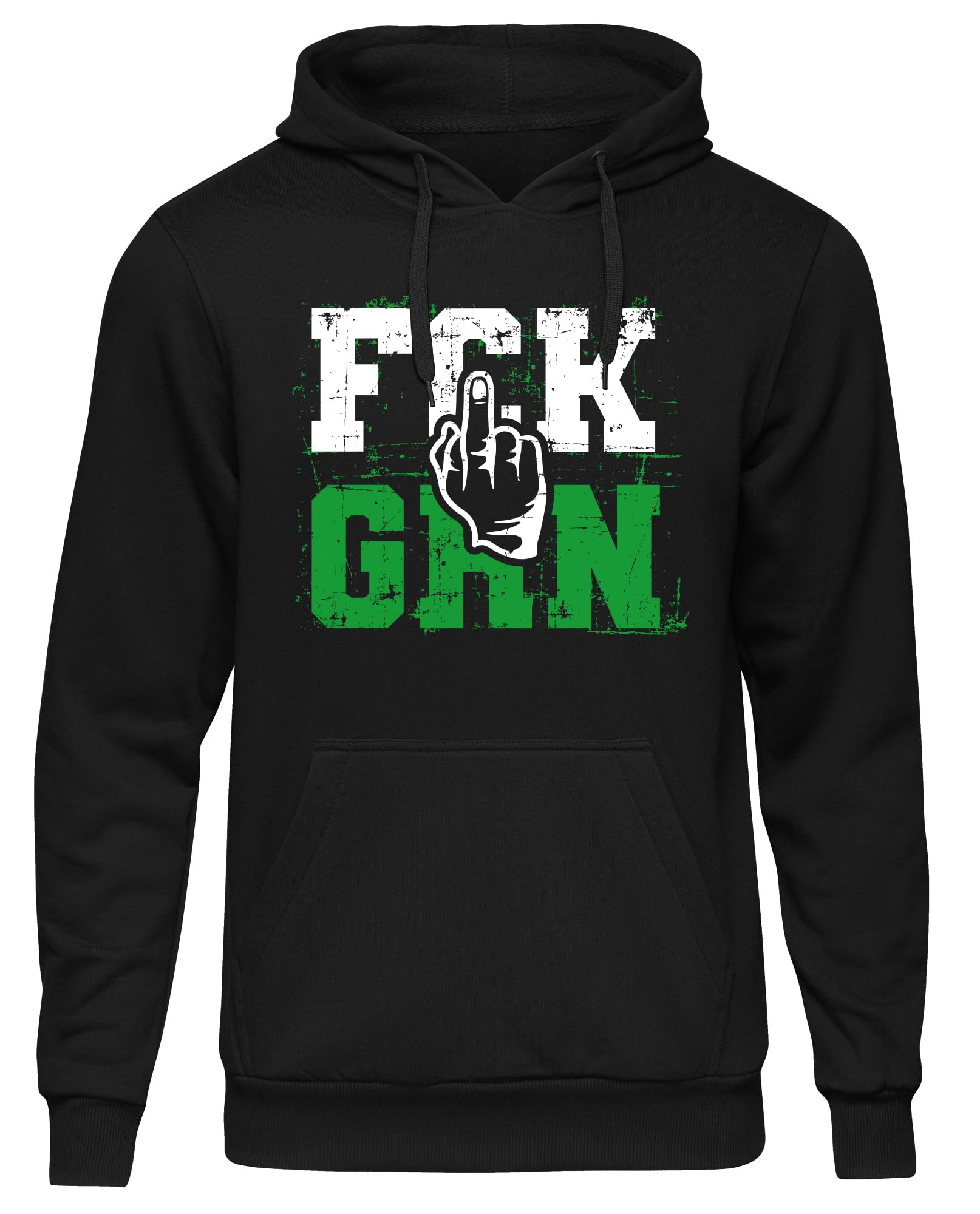 UGLYSHIRT FCK GRN Herren Kapuzenpullover | Anti Grün Demo Pullover Widerstand Hoodie Politik Anti Klimaaktivist | M3 Schwarz (XL)