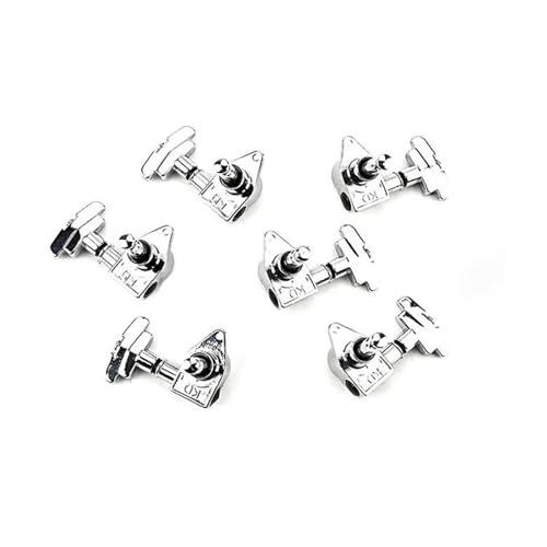 Strings Tuning Pegs Mechaniken Für Gitarre 6 Stück Gitarren-Tuner-Nagel-Ersatzteile, Zinklegierung, langlebige Mechaniken-Tuning-Nägel (Color : Silver)