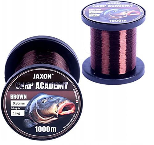 Karpfenschnur Angelschnur Jaxon CARP Academy 1000m Spule 0,25-0,35mm Feederschnur Karpfen Monofile (1000m/0,30mm/18kg), Braun