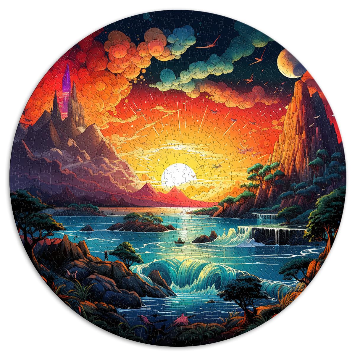 Puzzles Island Psychedelia 1000 Teile für Erwachsene 67,5 x 67,5 cm Denksportspiel, jedes Teil ist einzigartig – anspruchsvolles, unterhaltsames Spiel für die ganze Familie