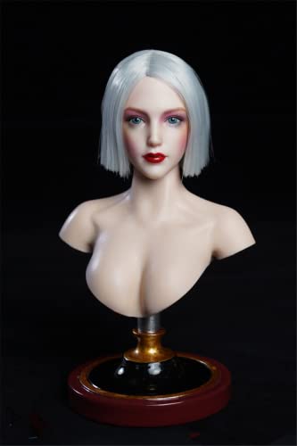 VUSLB 1/6 Scale Female Head Sculpt, Cosplay Girl Head Carved Makeup Version for 12inch Action Figure Doll Collection(D)