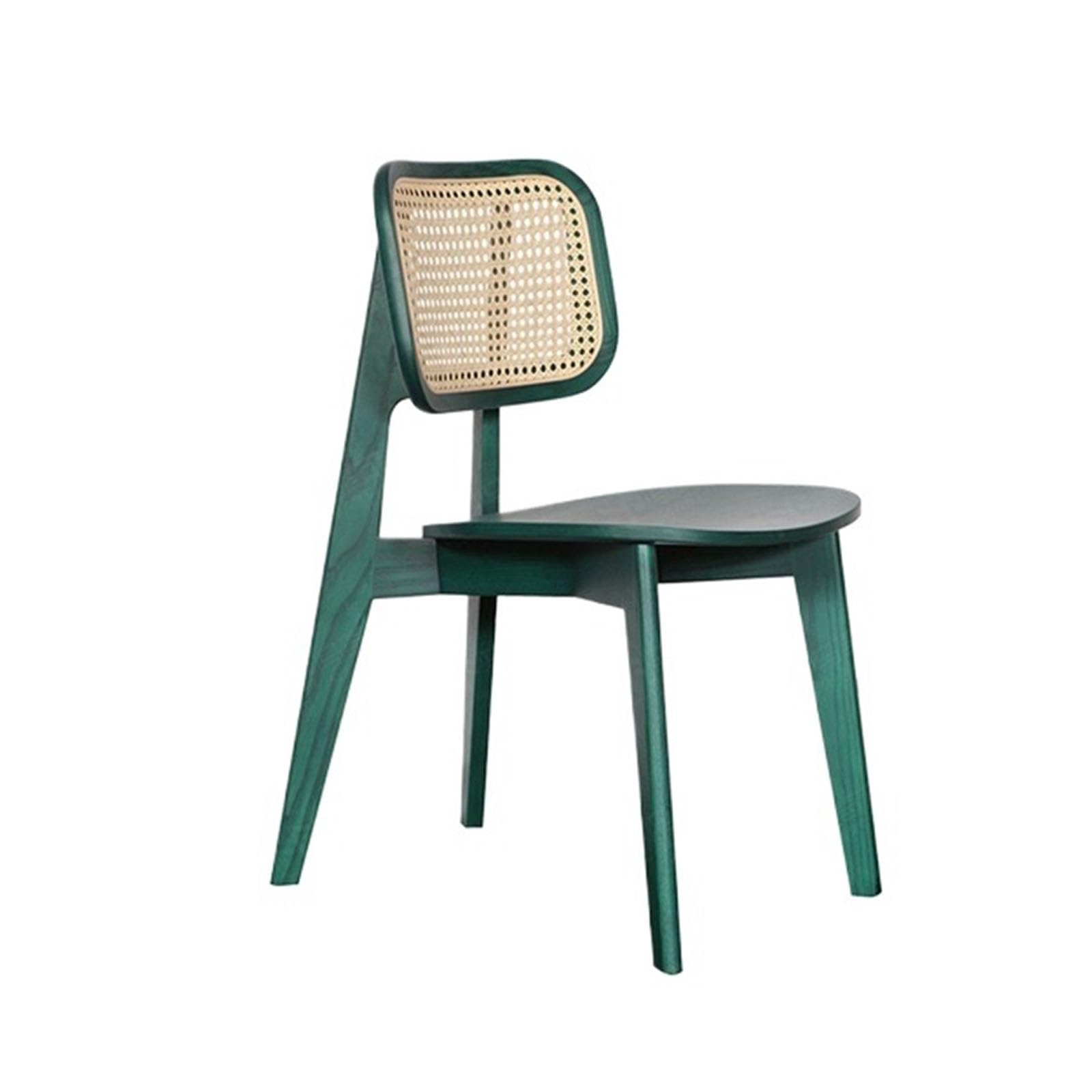 yixinzi-2024 Rattan-Akzentstuhl Esszimmerstuhl aus Massivholz mit Rückenlehne aus Rattangeflecht – moderner Stil – ideal for den Einsatz im Restaurant zu Hause Sessel(Green)