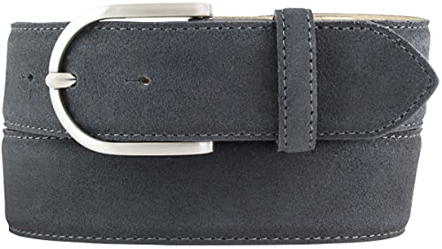 BELTINGER Damen-Gürtel aus Veloursleder 4 cm | Velour-Gürtel für Damen 40mm | Wildleder-Gürtel 4cm mit runder Gürtelschnalle | Anthrazit 85cm