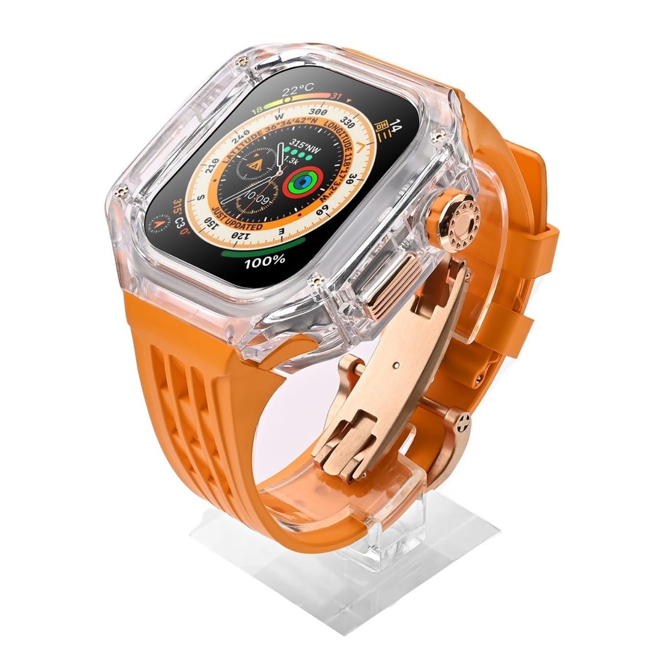 NEYENS Modifikationsset für Uhrengehäuse und Uhrenarmband, für Apple Watch Ultra 8 49 mm Serie, transparentes Mod-Kit, Abdeckung für Sportuhrenarmband, 49 mm, Achat