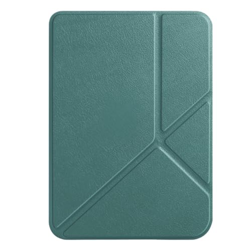 Mehrfach Faltbare magnetische E-Book-Hülle, geeignet for Kobo Clara Colour/BW 2024 6 Zoll N367 N365, Origami-Ständer, Schlafhülle(Dark green,for Kobo Clara Colour)