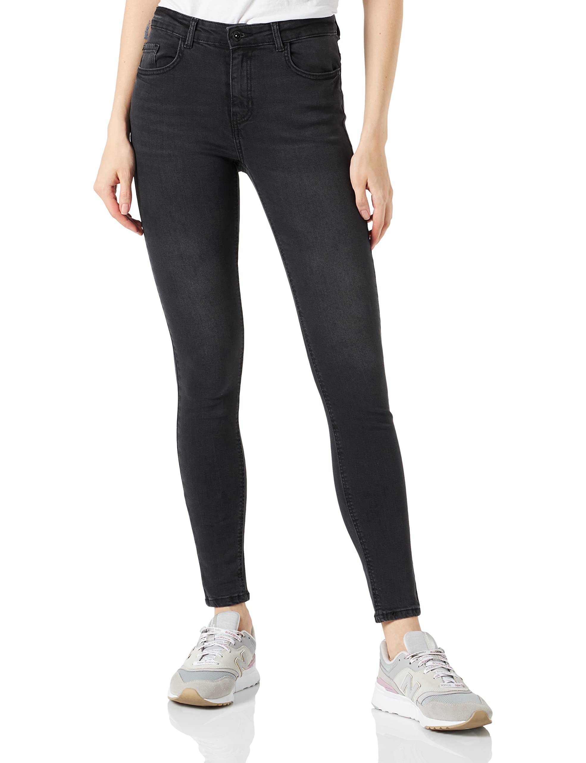 JDY Damen JDYblume Mid Waist Skinny Black Dnm Noos Jeans, Black Denim, S / 32L EU