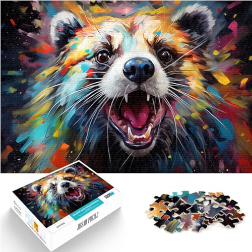 Puzzles Geschenke Spielzeug Fantasievolles buntes Frettchengemälde Puzzles für Erwachsene 1000 Teile Holzpuzzle Schwierige schwere Puzzles 1000 Stück (50x75cm)