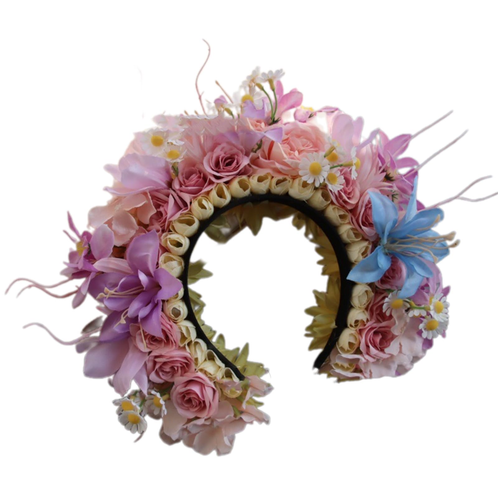 Blumen-Haarband, Braut-Haarschmuck, Blumen-Haarband für Damen, Haarbänder, Frühling, Hochzeit, Girlanden, Kranz, Kranz