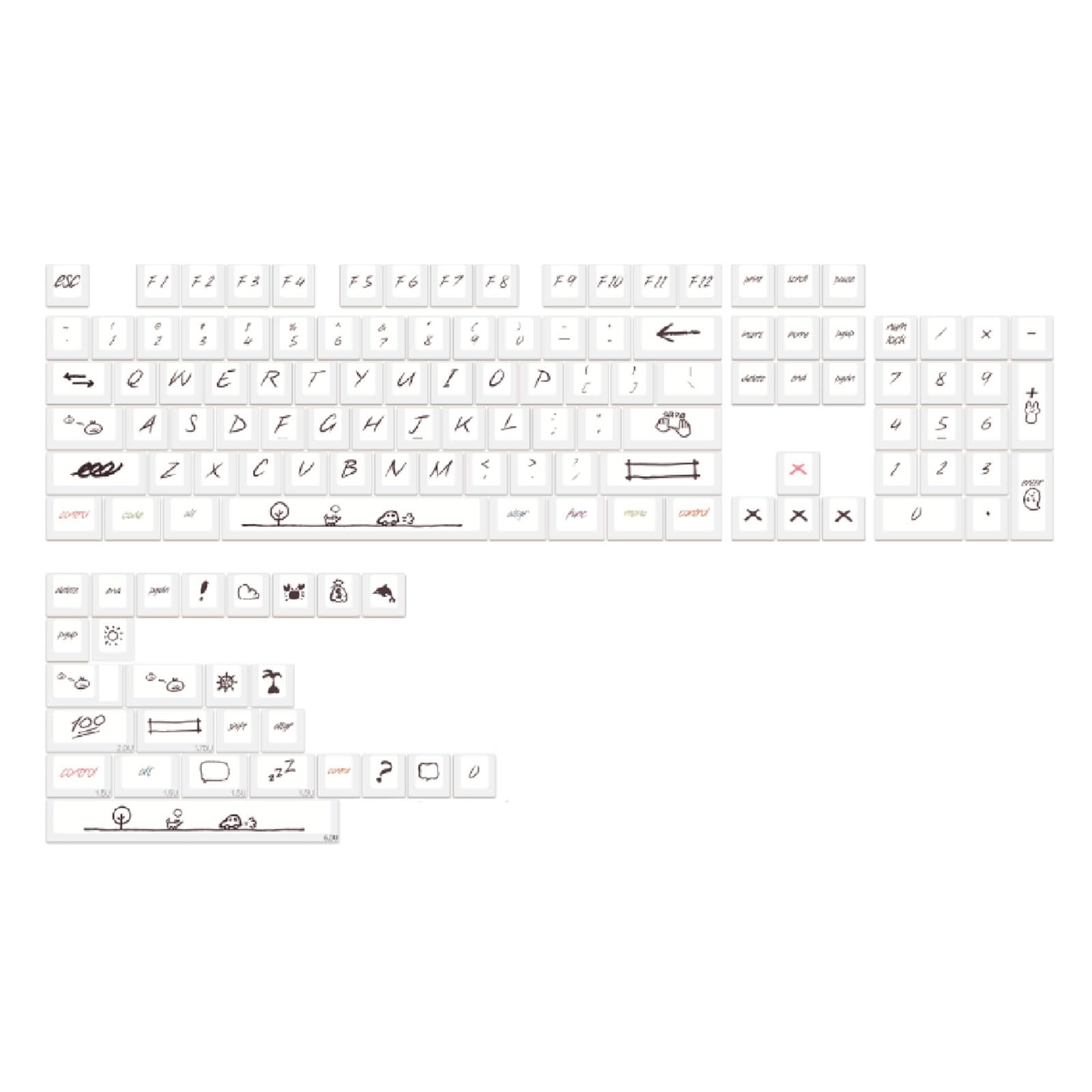 131 Tasten Tastenkappen Farbsublimation Tastenkappe für mechanische Tastatur MX Key