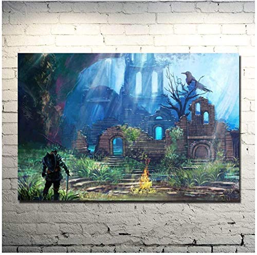 YYLPRQQ Dark Souls 1 2 3 Kunstplakat Druckspiel Bild Leinwandmalerei Für Wanddekoration Geschenkkunstwerk -50X70 cm