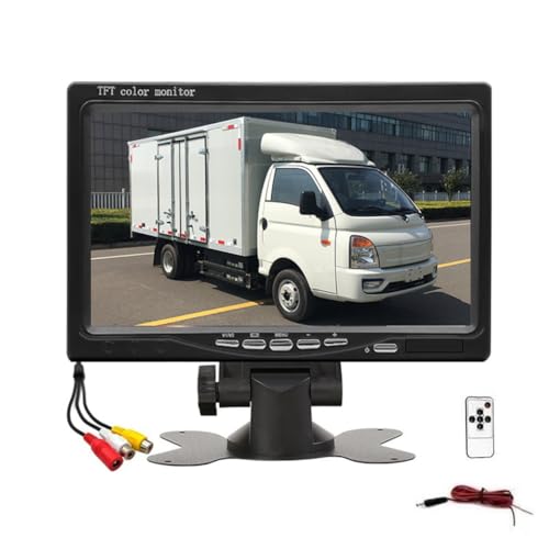 Kiudduy 12 V-36 V 7 Automonitor 16:9 800 X 480 LCD-Rückfahrmonitor mit 2-Wege-Videoeingang für Rückfahrkamera Einparkhilfe Rückwärtsgang