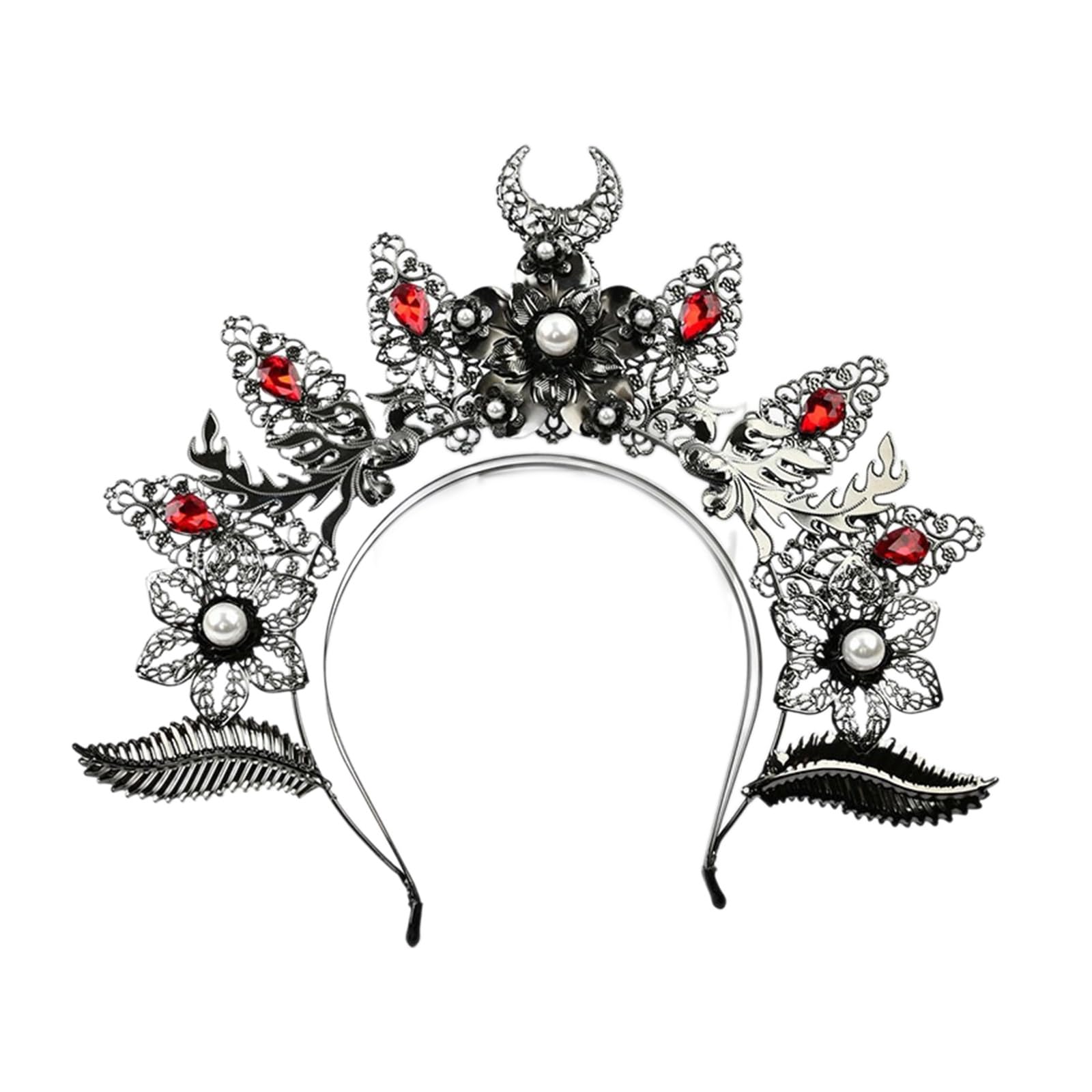 Avejjbaey Halos Stirnband Kopfschmuck Frauen Kopfbedeckung Tiaras Haarreifen Hochzeit Haarschmuck