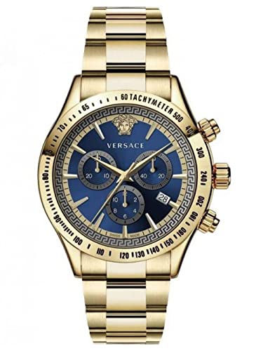 Versace Herren Analog Quarz Uhr mit Edelstahl Armband VEV7006 19