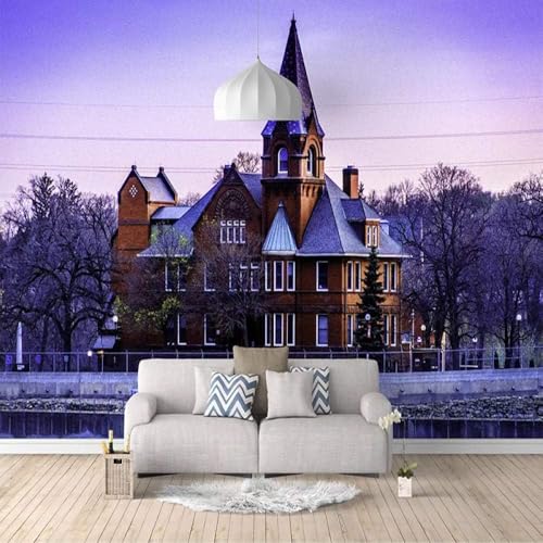 Schlossgarten Blick Auf Den Sonnenuntergang 3D Tapete Poster Restaurant Schlafzimmer Wohnzimmer Sofa TV Dekorative Wand-250cm×170cm