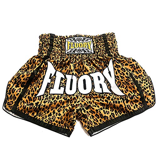 FLUORY, Muay-Thai-Shorts, reißfeste Shorts für Boxen / MMA / Kampfsport, Bekleidung für Männer / Frauen / Kinder Gr. XL, Mtsf52