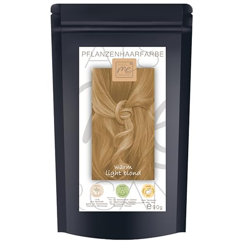 Pflanzenhaarfarbe in versch. Farben "warm light blond" SET inkl. Handschuhe, Abdeckhaube & Shampoo ohne Chemie Haarfarbe vom Naturfrisör | 130g by Thats me Organic® (warm light blond)