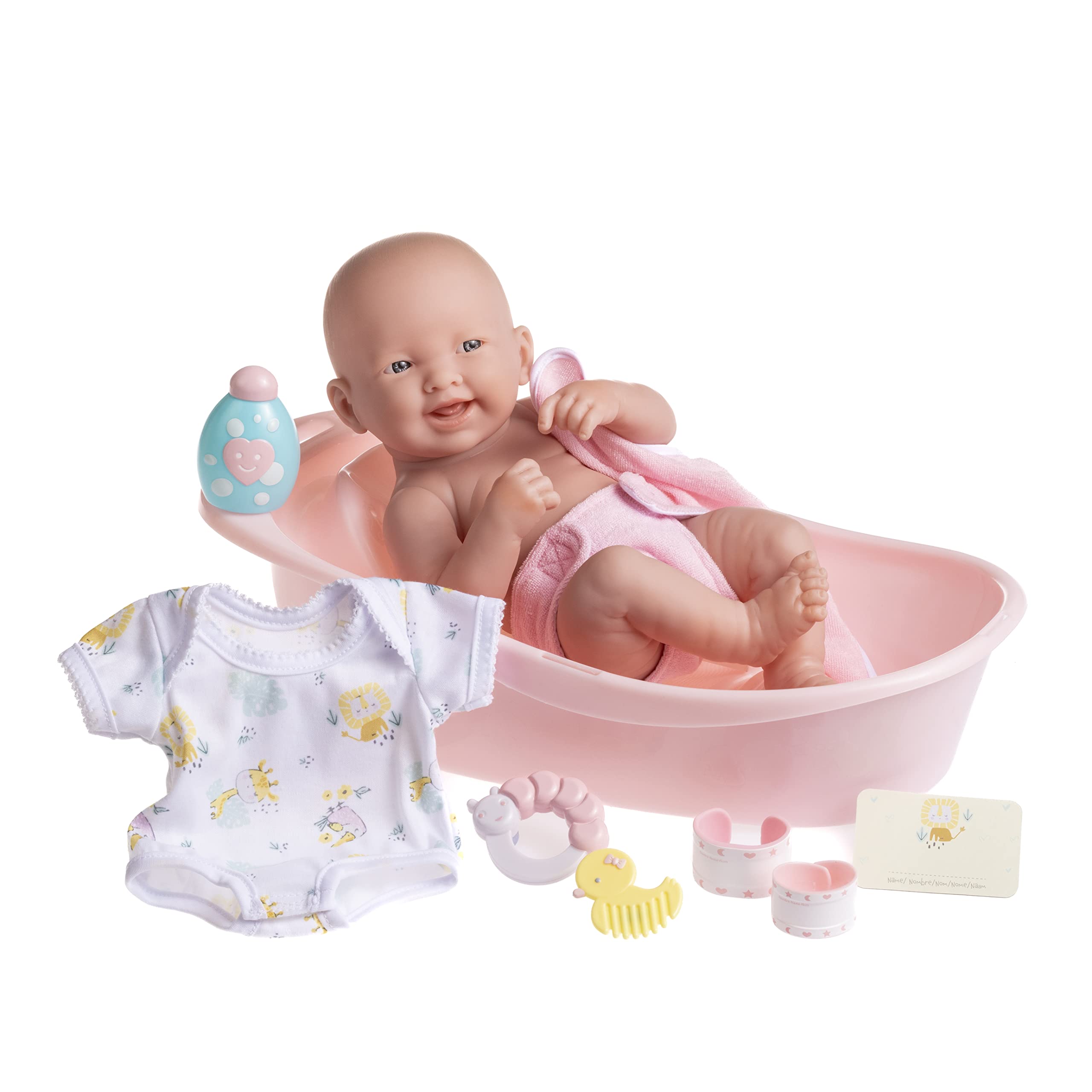 JC Toys 18570 - Puppe Newborn+Bad, 36 cm