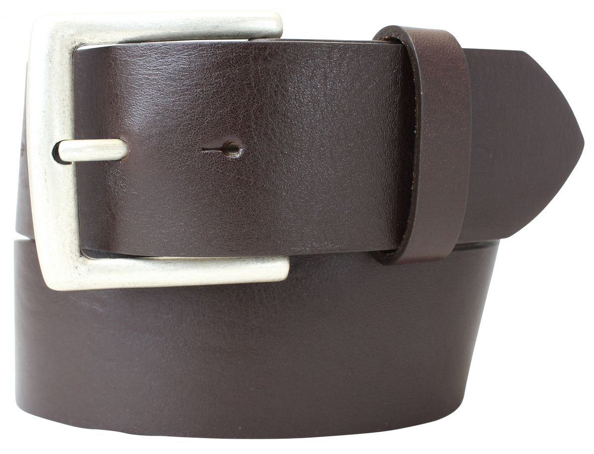 BELTINGER Jeansgürtel aus Vollrindleder 5 cm | Leder-Gürtel für Herren 50mm | Breiter Herren-Gürtel aus echtem Leder | Braun 130cm