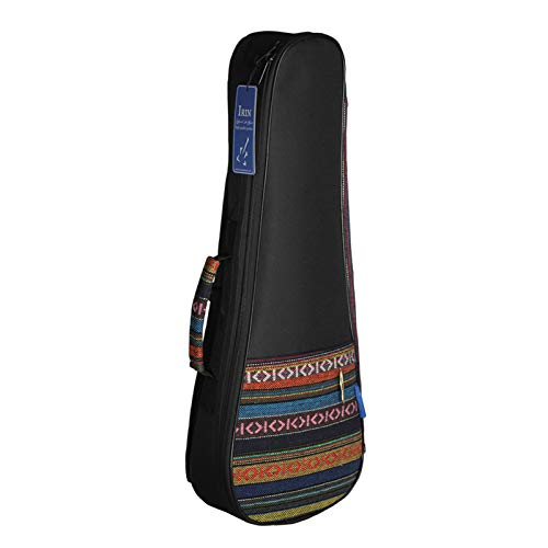 Btuty Ukulelen-Tasche, 53,3 cm, Sopran-Ukulelen-Rucksack, ethnischer Stil, haltbare Baumwolle, dicke Polsterung mit verstellbarem Schultergurt