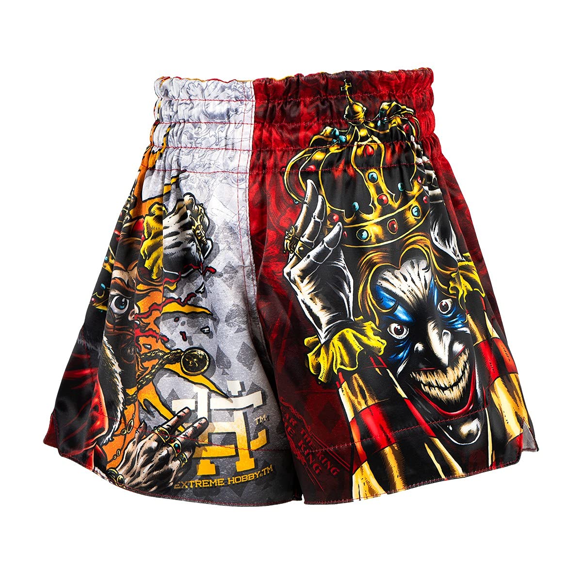 EXTREME HOBBY Muay thai Shorts für Kinder KILLER CARDS 2, Kontaktsport, Kickboxing MMA, Kurz Trainingshose, Martial Arts Thermoregulationssystem, Atmungsaktiv