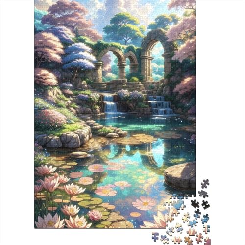 Lotus in The Creek Puzzles für Erwachsene Puzzles 1000 Teile Puzzles für Erwachsene Teenager ganze Familie und die 29,53x19,69 Zoll