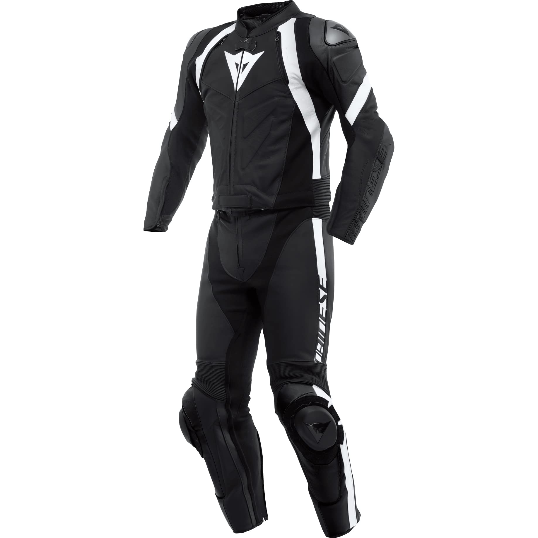 Dainese Avro 4 2-Teiler Motorrad Lederkombi (Black/White,48)