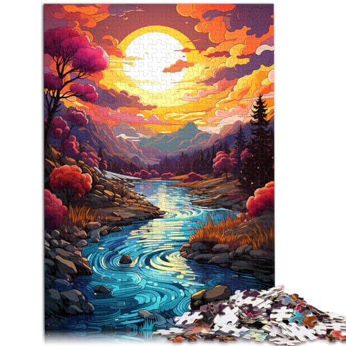 Puzzle-Geschenk Fantasielandschaft unter Sonnenuntergang 1000 Puzzles für Erwachsene 1000 Teile Holzpuzzle als Geschenk für die ganze Familie 1000 Teile (50 x 75 cm)