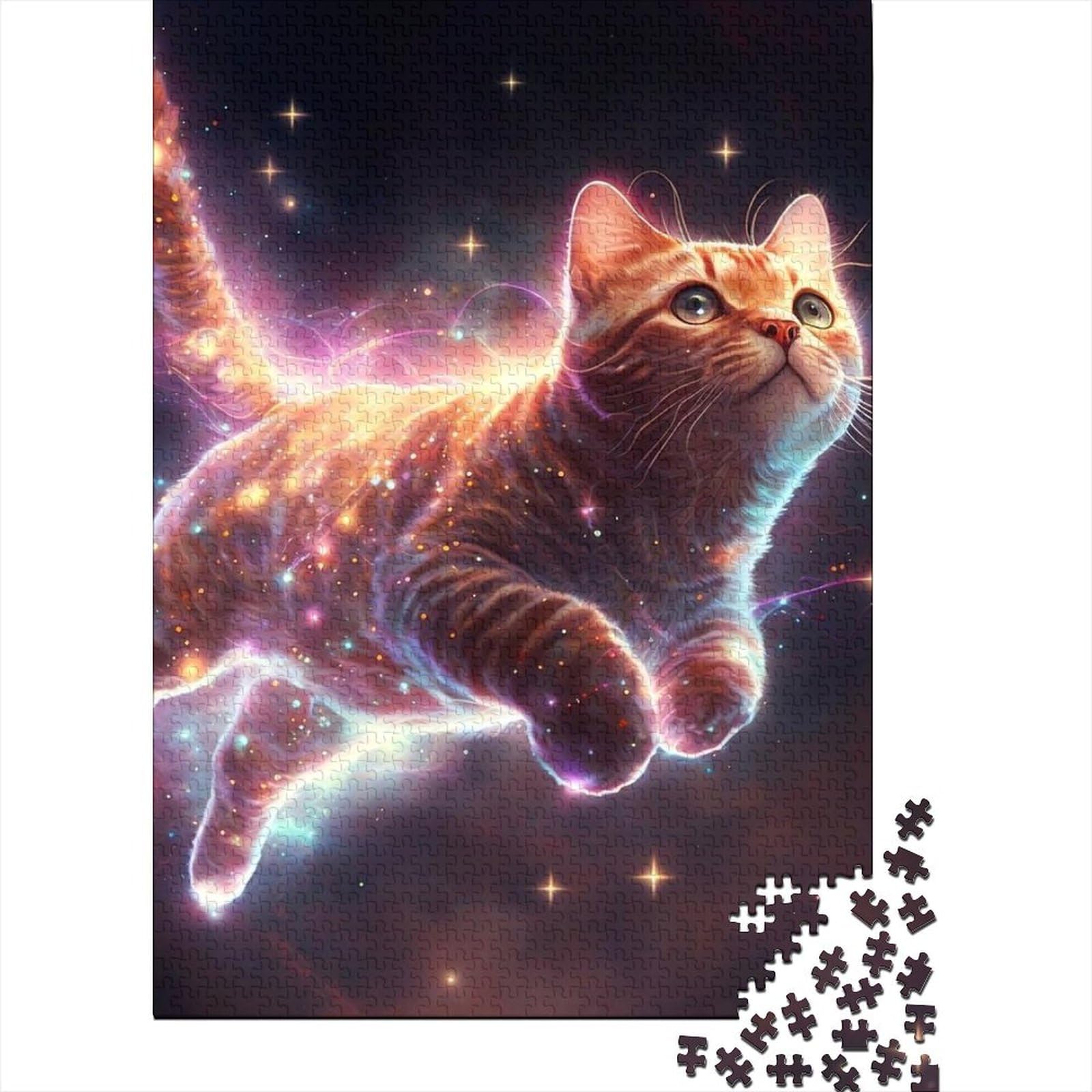 Art Bunte Katzen Holzpuzzle für Erwachsene und Teenager 1000 Teile für Erwachsene Schwierige Puzzles Holzpuzzles für Erwachsene Teenager (Größe 29,53 x 19,69 Zoll)