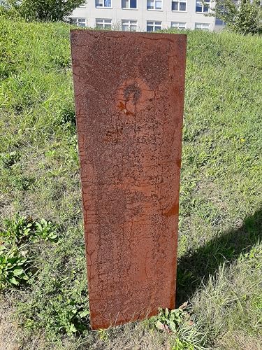 iss-kohli Cortenstahl Edelrost Sichtschutzwand Gartendeko rost Stele 100 cm hoch 50 cm breit