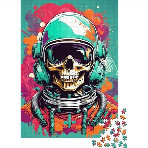 Yuskull Astronauten-Holzpuzzle für Teenager, Geschenke, Kunst-Puzzles für Erwachsene, 1000 Teile, Holzpuzzles für Erwachsene und Teenager (Größe: 75x50cm)