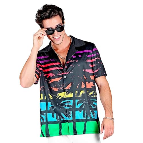 Widmann - 80er Jahre Miami Shirt, Hemd, T-Shirt, kurzarm, Beachparty, Sommerfest, Karneval, Mottoparty